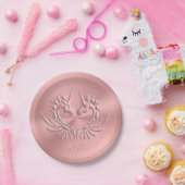 モカスタムノグラム、ピンク、Scaly Dragonハート ペーパープレート (パーティー)