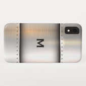 モカスタムノグラム|銀モダン金属プレート Case-Mate iPhoneケース (裏面(横))