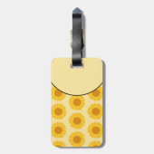 モカスタムノグラム、黄色のひまわりの花。 ラゲッジタグ (裏面縦)