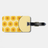 モカスタムノグラム、黄色のひまわりの花。 ラゲッジタグ (裏面横)