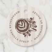 モカストライプ コーヒー ブライダルシャワー フェイバータグ (正面)