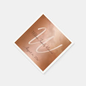 モカバラマーブルパーソナライズされた スタンダードカクテルナプキン (角)