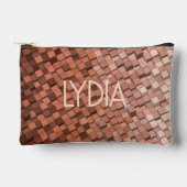 モカパーソナライズされたムース小物入れ アクセサリーポーチ (正面)