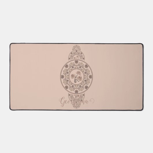 モカパーソナライズされたロココロータス観賞曼荼羅 デスクマット (正面)