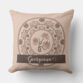 モカパーソナライズされたロココ再生ドットマンダラ クッション (正面)