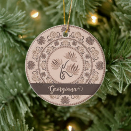 モカパーソナライズされたロココ再生ドットマンダラ セラミックオーナメント