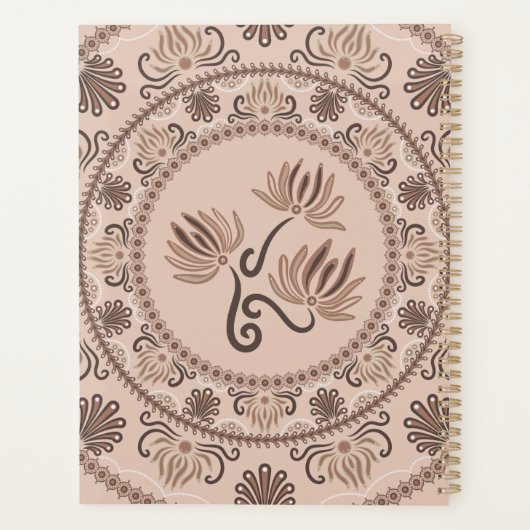 モカパーソナライズされたロココ再生ドットマンダラ プランナー手帳 (裏面)