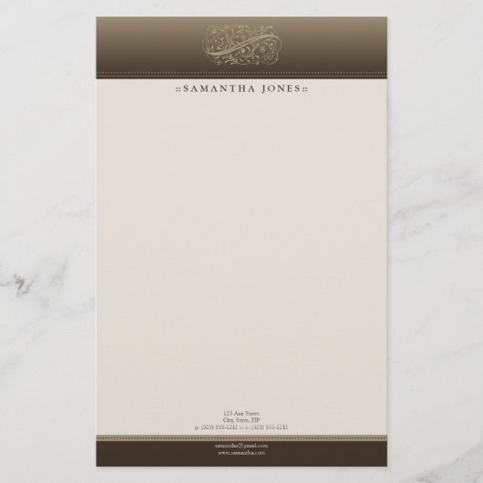 モカビクトリアンの文カスタマイズ字具 便箋 (正面)