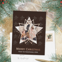 モカブラウンの幾何学スター モダンクリスマス