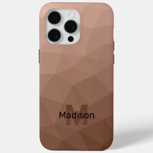 モカブラウンの幾何学メッシュモノグラム Case-Mate iPhoneケース (裏面)