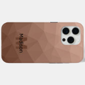 モカブラウンの幾何学メッシュモノグラム Case-Mate iPhoneケース (裏面 (横))