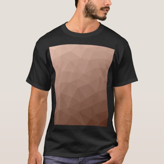モカブラウン 幾何学メッシュ モダン柄 Tシャツ (正面)