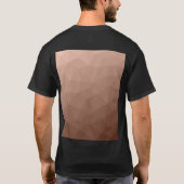 モカブラウン 幾何学メッシュ モダン柄 Tシャツ (裏面)