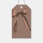 モカブラウン 彼女は結婚式のノットを結んでいる お辞儀 ブライダルシャワー ギフトタグ (裏面)