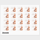 モカブルームズ 水彩 カスタム ブライダルシャワー スクエアシール (シート)