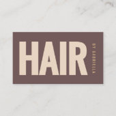 モカベージュのミニマリストヘアスタイリストQRコード 名刺 (正面)