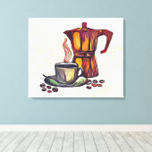 モカポット キャンバスプリント (インサイチュ (ウッドフロア))