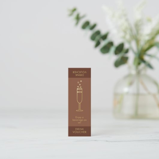 モカミニマルイベントロゴ金ゴールド泡立ち飲み券 スキニー名刺 (スタンド正面)