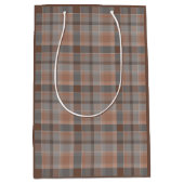 モカムースとグレー市松模様に ミディアムペーパーバッグ (正面)