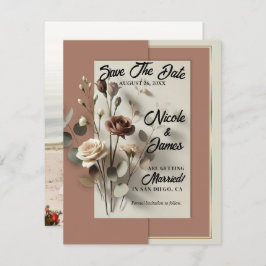 モカムースモダン植物学フローラ保存日 招待状