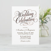 モカムース水彩カリグラフィー結婚式 招待状 (スタンド正面)