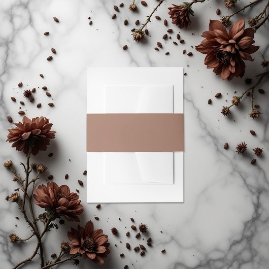 モカムース エレガント ニュートラル ラッピング 招待状ベリーバンド