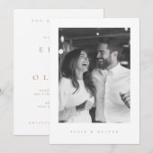 モカムース ホワイト ボヘミア フォト ウェディング モダン 招待状 (正面/裏面)