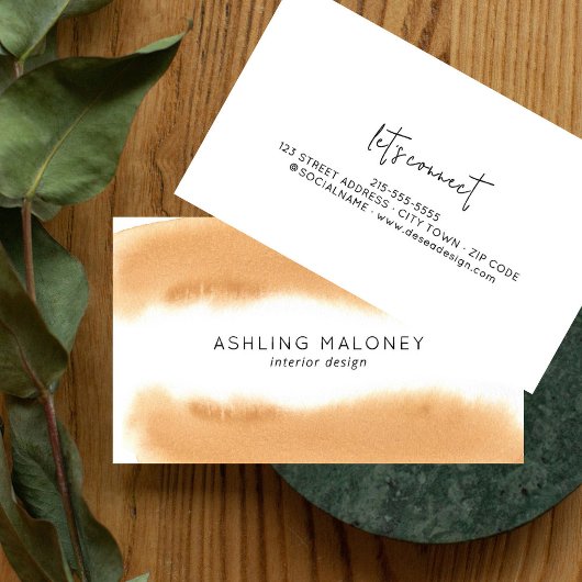 モカモダンコーヒー水カラー自然ミニマリスト 名刺