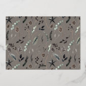 モカモダンスカンジエレガントスクリプトのクリスマス写真 箔シーズンカード (裏面)