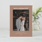 モカモダンブラウンメリーク結婚したリスマス写真 シーズンカード (スタンド正面)