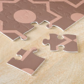 モカモダンムースほこりっぽいピンク幾何学形状 ジグソーパズル (側面)