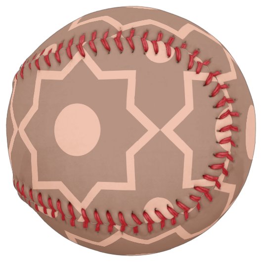 モカモダンムースほこりっぽいピンク幾何学形状 ソフトボール (裏面左)