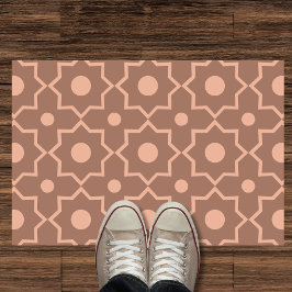 モカモダンムースほこりっぽいピンク幾何学形状 ドアマット