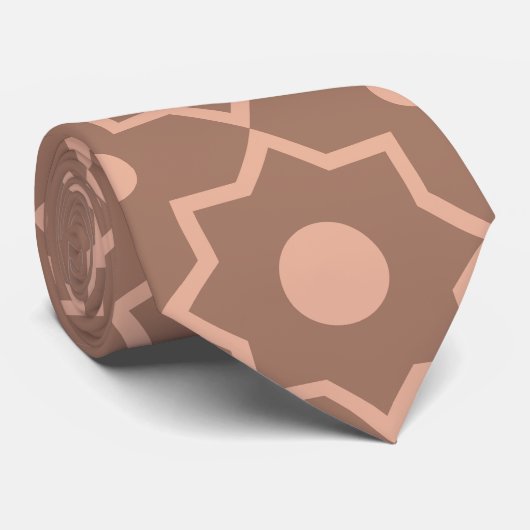 モカモダンムースほこりっぽいピンク幾何学形状 ネクタイ (ロール)