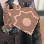 モカモダンムースほこりっぽいピンク幾何学形状 ネクタイ