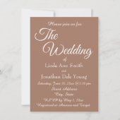 モカモノトーンシンプルスタイルの結婚式 招待状 (正面)