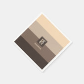 モカラテカラーパレットストライプモノグラム スタンダードカクテルナプキン (角)