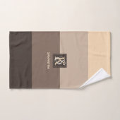 モカラテカラーパレットストライプモノグラム バスタオルセット (ハンドタオル)