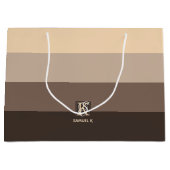 モカラテカラーパレットストライプモノグラム ラージペーパーバッグ (正面)