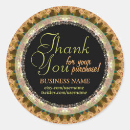 モカレースのようビジネスありがとうステッカー ラウンドシール