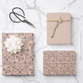 モカロコリバイバルマンダラアールデコホタテ ラッピングペーパーシート