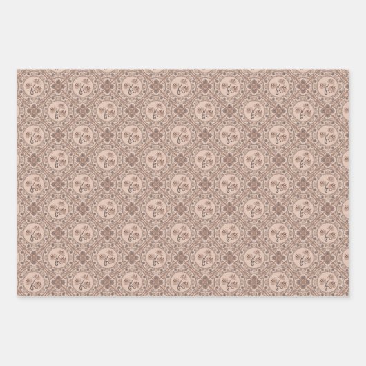 モカロコリバイバルマンダラジオダイアモンドタイル ラッピングペーパーシート (正面3)