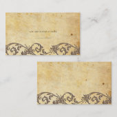 モカヴィンテージダマスクスワール結婚ズプレイスカード プレイスカード (正面/裏面)