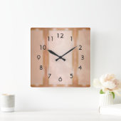 モカ大理石パネル スクエア壁時計 (ホーム)