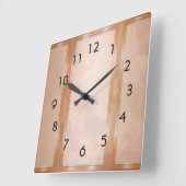 モカ大理石パネル スクエア壁時計 (傾斜)