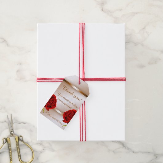 モカ大理石ローズギフトタグ ギフトタグ (より糸付き)