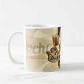 モカ女の子の読書のロゴのマグ コーヒーマグカップ (左)