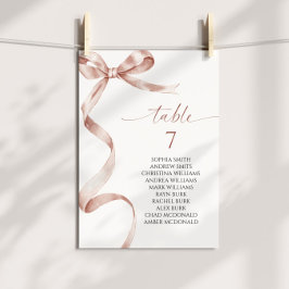 モカ弓テーブル番号座席表 招待状