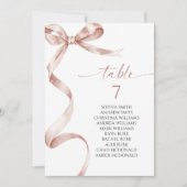 モカ弓テーブル番号座席表 招待状 (正面)