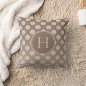 モカ水玉模様グラディエントカスタムモノグラム クッション (ブランケット)